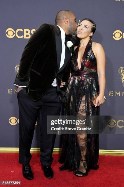 Writer/producer Kenya Barris and Dr. Rainbow Edwards-Barris attend the 69th Annual Primetime Emmy Awards at Microsoft Theater on September 17, 2017...