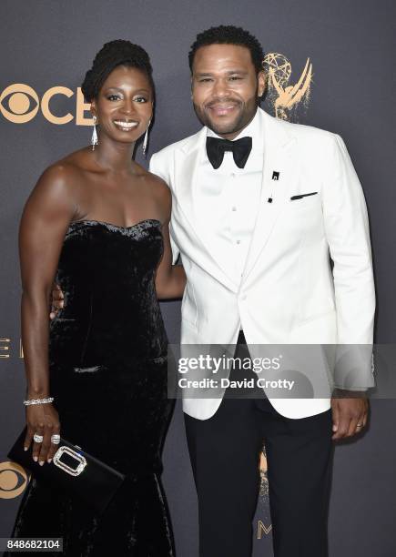 Actor Anthony Anderson and Alvina Stewart attends the 69th Annual Primetime Emmy Awards at Microsoft Theater on September 17, 2017 in Los Angeles,...