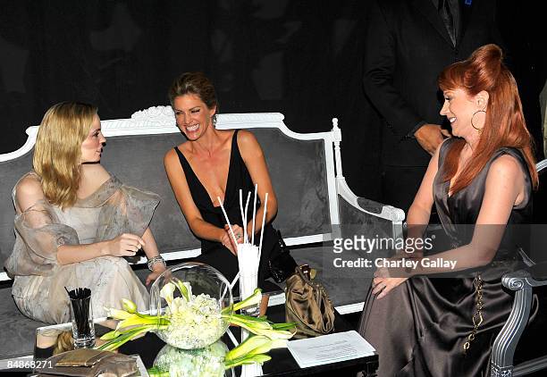 Actresses Melissa George, Tricia Helfer and Kathy Griffin backstage during the 11th annual Costume Designers Guild Awards held at the Four Seasons...