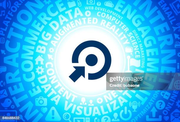 target icon on internet modern technology words background - man pointing to camera stock illustrations