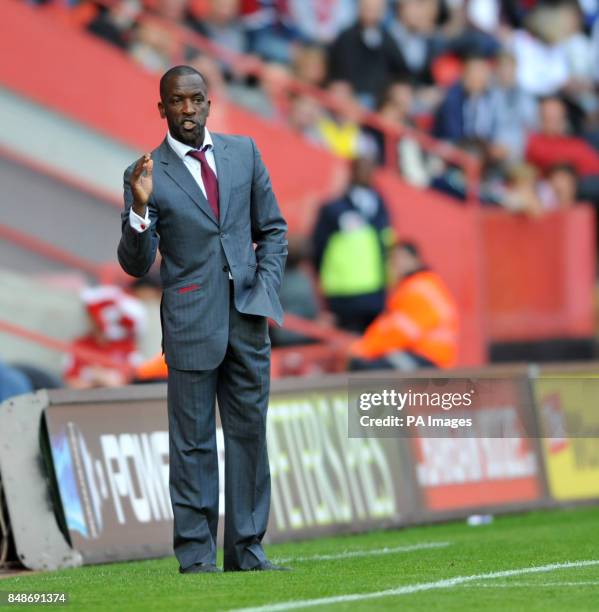 Charlton Athletic manager Chris Powell during the npower Football League Championship match at The Valley, Charlton.