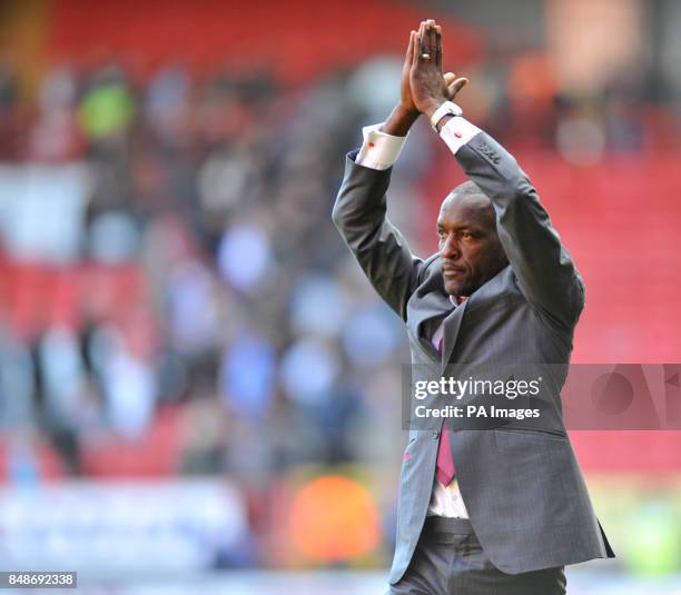 Charlton Athleltic manager Chris Powell during the npower Football League Championship match at The Valley, Charlton.