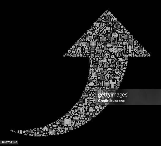 arrow up construction industry vector icon pattern - construction manager tablet stock illustrations