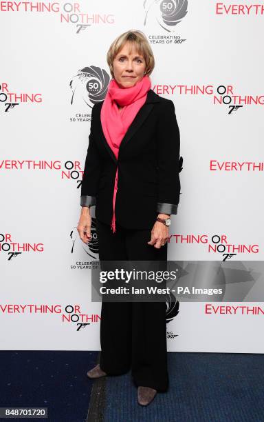 Lucy Fleming arrives at the screening of Everything Or Nothing at the Odeon West End in London.