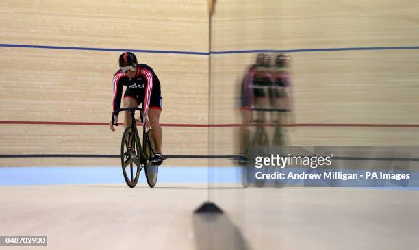 Sir Chris Hoy has his first trip on the track during the opening of the new Sir Chris Hoy Velodrome, Glasgow.