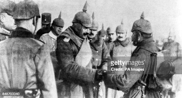 Kaiser Wilhelm II awarding decorations to soldiers