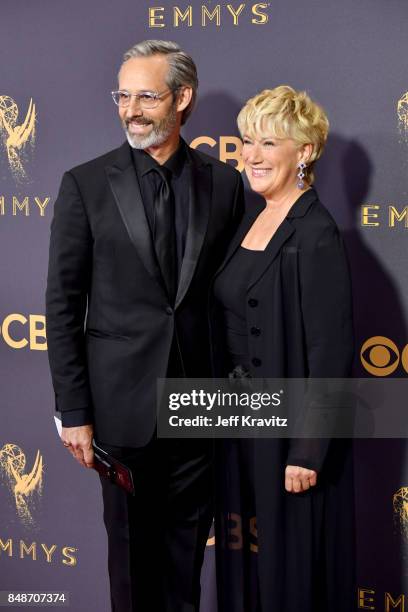 Actors Michel Gill and Jayne Atkinson attend the 69th Annual Primetime Emmy Awards at Microsoft Theater on September 17, 2017 in Los Angeles,...