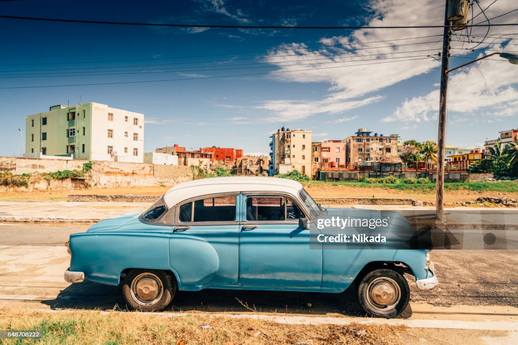 Old American car on Havana street, Cuba