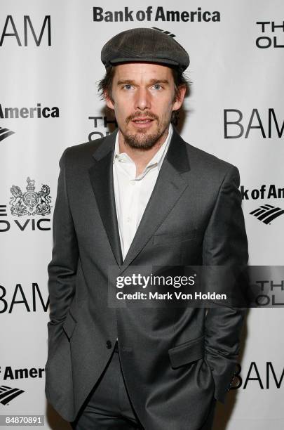 Actor Ethan Hawke attends the Bridge Project benefit at BAM on February 17, 2009 in Brooklyn, New York.
