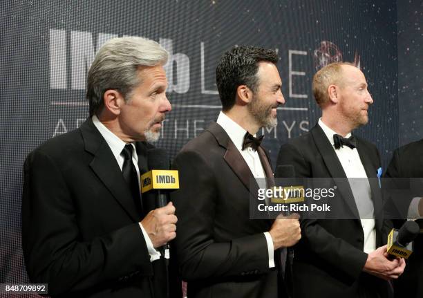 Actors Gary Cole, Reid Scott, and Matt Walsh, winners of the award for Outstanding Comedy Series for 'Veep,' attend IMDb LIVE After the Emmys at...
