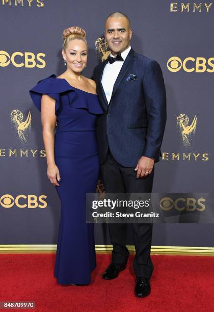 Actor Christopher Jackson and Veronica Jackson attend the 69th Annual Primetime Emmy Awards at Microsoft Theater on September 17, 2017 in Los...