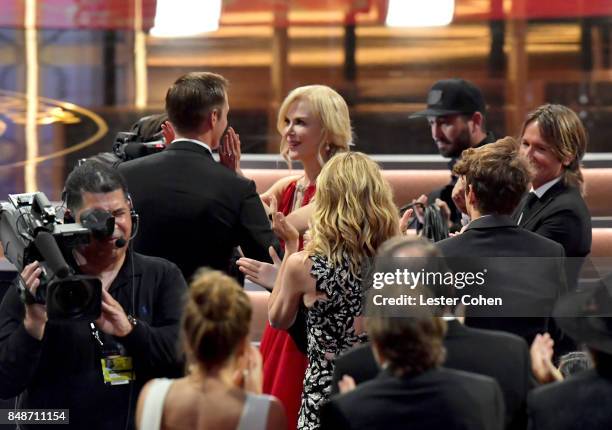Alexander Skarsgard and Nicole Kidman are seen in the audience during the 69th Annual Primetime Emmy Awards at Microsoft Theater on September 17,...