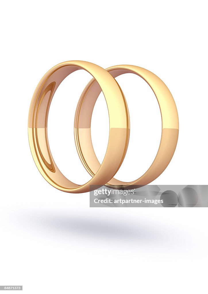 Two Rings No Color 2 Gold Rings Gold Rings On White Background High-Res Vector Graphic ...