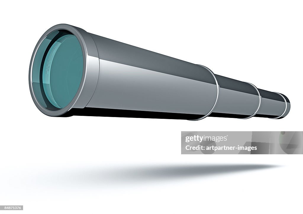 Telescope on white background