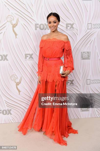 Amber Stevens West attends FOX Broadcasting Company, Twentieth Century Fox Television, FX And National Geographic 69th Primetime Emmy Awards After...