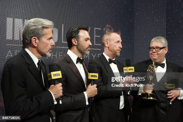 Actors Gary Cole, Reid Scott, Matt Walsh, and producer David Mandel,winners of the award for Outstanding Comedy Series for 'Veep,' attend IMDb LIVE...