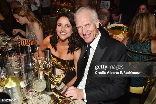 Actor Julia Louis-Dreyfus, winner of the awards for Outstanding Comedy Series and Outstanding Lead Actress in a Comedy Series for 'Veep,' and Brad...