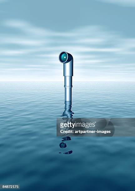 periscope looking out of the water surface - searching stock-grafiken, -clipart, -cartoons und -symbole