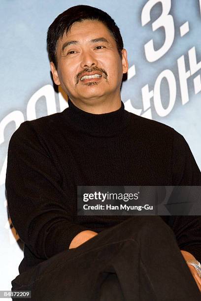 Actor Chow Yun-Fat attends the 'Dragonball Evolution' press conference at the Shilla Seoul on February 18, 2009 in Seoul, South Korea. The film will...