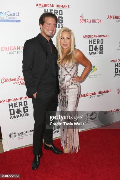 Jacob Busch and Adrienne Maloof at the 7th Annual American Humane Association Hero Dog Awards at The Beverly Hilton Hotel on September 16, 2017 in...