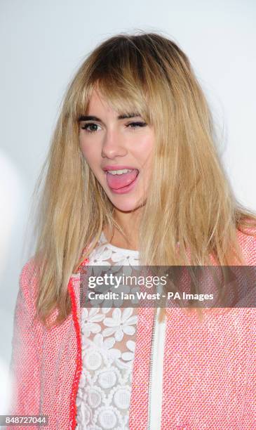 Suki Waterhouse arriving at a gala screening of the film Pusher at the Hackney Picturehouse, London.
