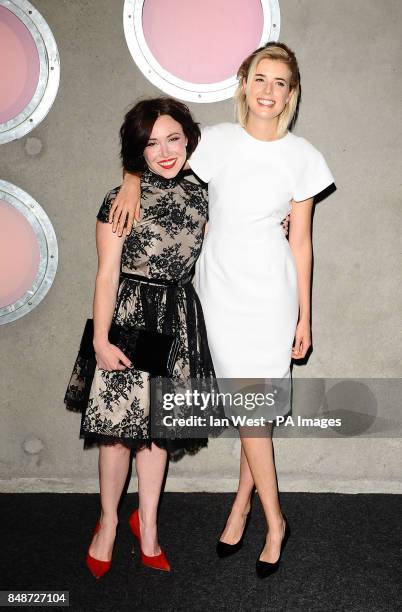 Daisy Lewis and Agyness Deyn arriving at a gala screening of the film Pusher at the Hackney Picturehouse, London.