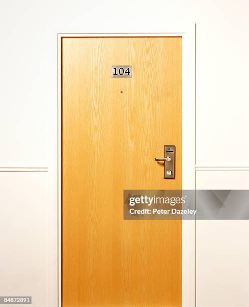 closed hotel door. - hotel door stock pictures, royalty-free photos & images