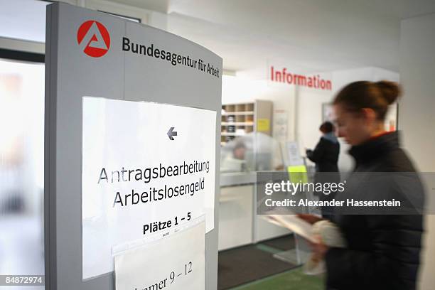 General view of the Unemployment agency on February 13, 2009 in Erding, Germany.