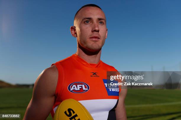 Tom Scully poses during a Greater Western Sydney Giants AFL media opportunity at the WestConnex Centre on September 18, 2017 in Sydney, Australia.