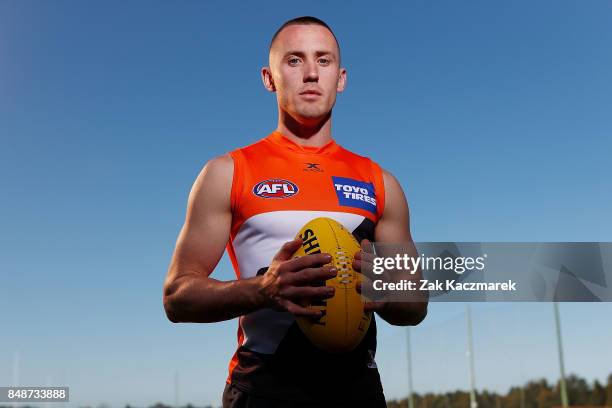 Tom Scully poses during a Greater Western Sydney Giants AFL media opportunity at the WestConnex Centre on September 18, 2017 in Sydney, Australia.