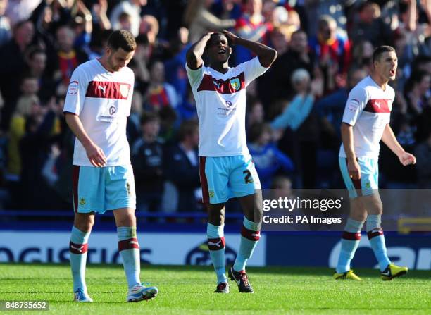 Burnley's Kieran Trippier reacts after Crystal Palace score their third goal during the npower Football League Championship match at Selhurst Park,...