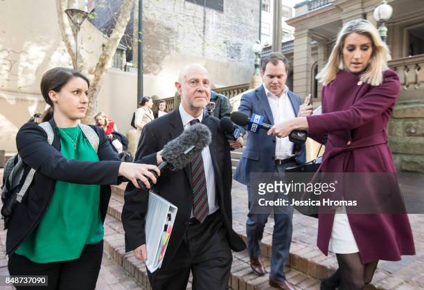 Philip Bolton SC representing Fadi Ibrahim leaves Sydney Central Local Court after Fadi Ibrahim was granted bail on September 18, 2017 in Sydney,...