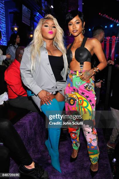 Lil' Kim and Karrueche Tran attend VH1 Hip Hop Honors: The 90s Game Changers at Paramount Studios on September 17, 2017 in Los Angeles, California.