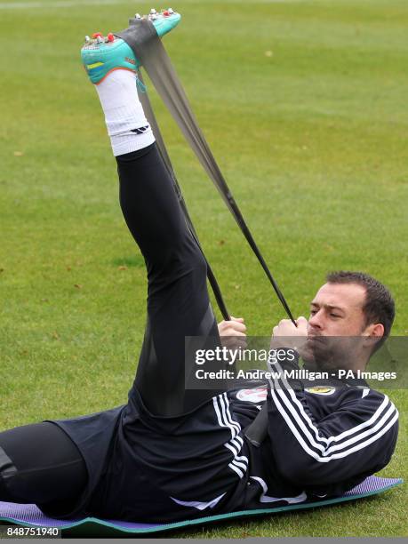 Scotland player Steven Fletcher during the training session at Mar Hall, Bishopton.