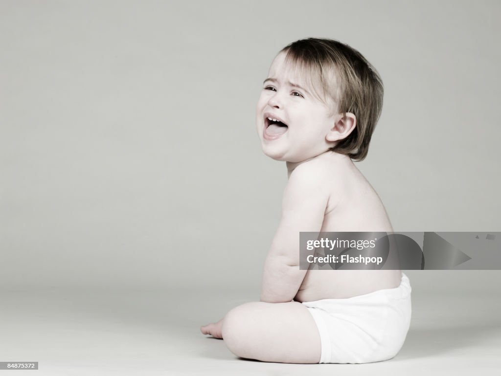 Portrait of baby crying