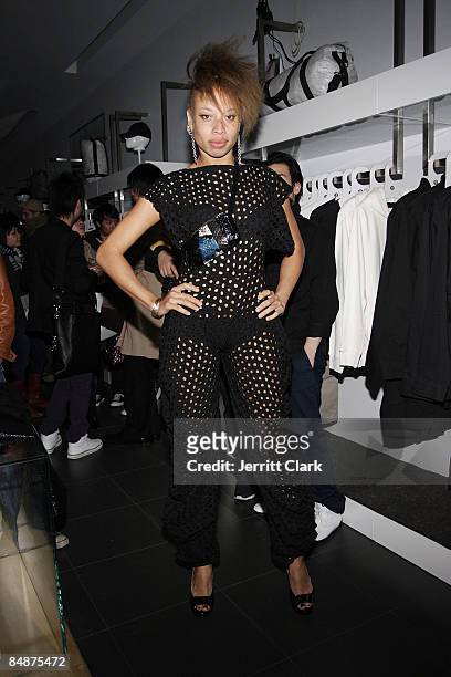 Model Stacey McKenzie attends the Adidas SLVR Label store opening on February 17, 2009 in New York City.