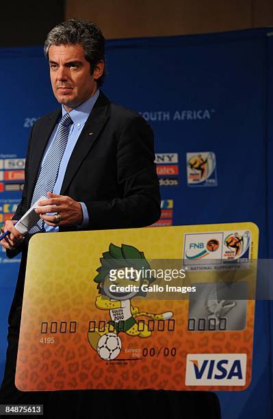 Hans Klaus, Fifa director of communications and public affairs, looks on during the 2010 FIFA World Cup seminar from the Sandton Convention Centre in...