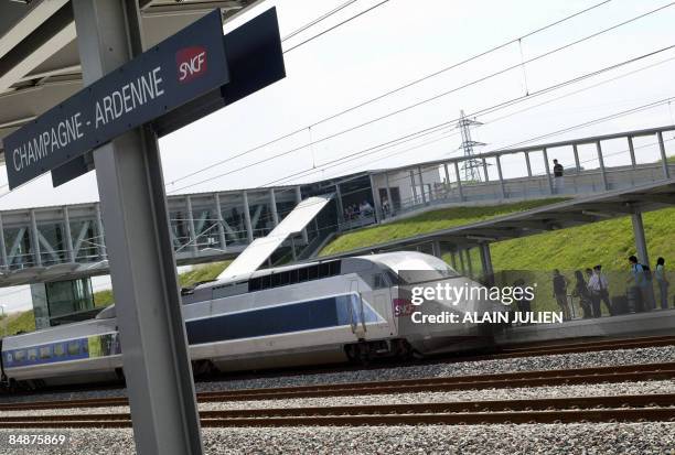 File photo taken on June 10, 2007 shows the French high-speed train TGV in the eastern French railway station of Bezannes. One hundred and forty...