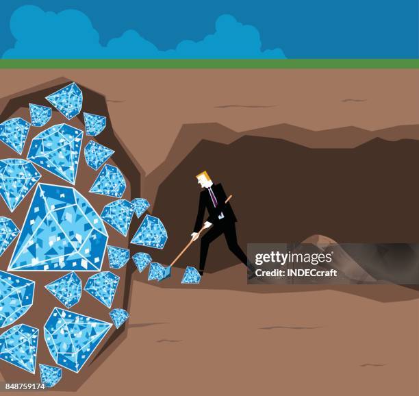 business concept - mining gems stock illustrations