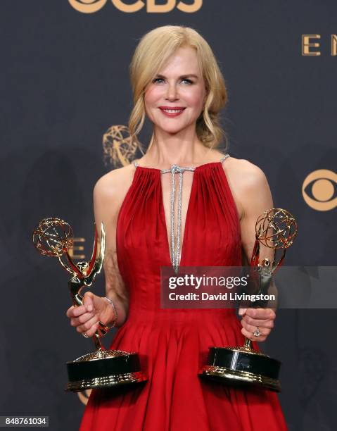 Actor/producer Nicole Kidman, winner of the awards for Outstanding Limited Series and Outstanding Lead Actress in a Limited Series or Movie for 'Big...