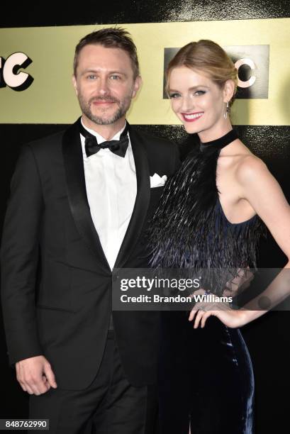 Comedian / actor / host Chris Hardwick and wife actor / model Lydia Hearst attend AMC Networks 68th Primetime Emmy Awards After Party at BOA...