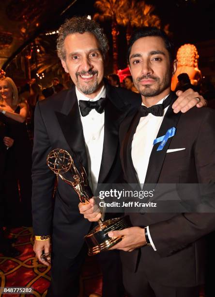 John Turturro and Riz Ahmed attend the HBO's Official 2017 Emmy After Party at The Plaza at the Pacific Design Center on September 17, 2017 in Los...