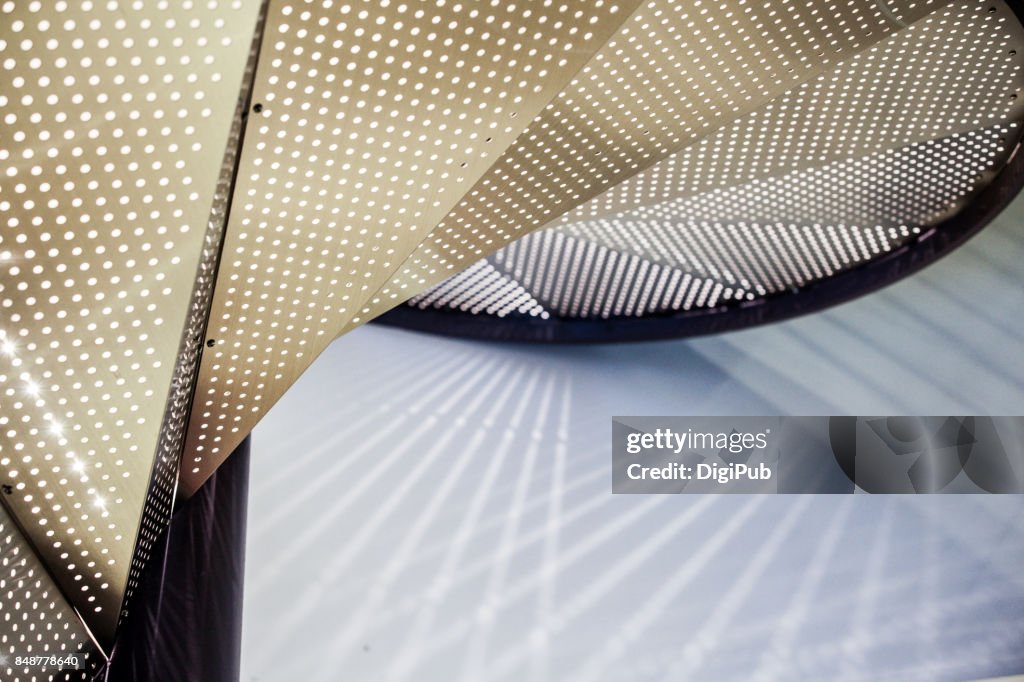 Close-up of metal spiral staircase