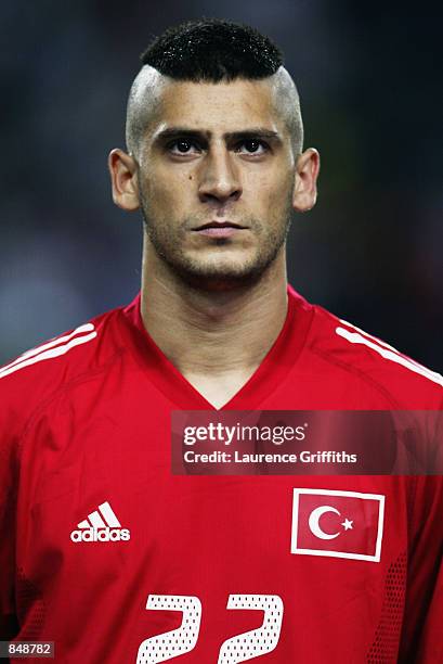 Portrait of Umit Davala of Turkey before the FIFA World Cup Finals 2002 Quarter Finals match between Senegal and Turkey played at the Osaka-Nagai...