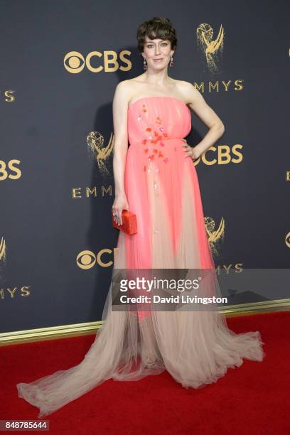 Actor Carrie Coon attends the 69th Annual Primetime Emmy Awards - Arrivals at Microsoft Theater on September 17, 2017 in Los Angeles, California.