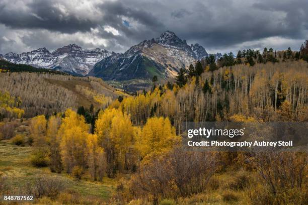 autumn in colorado - san miguel range stockfoto's en -beelden