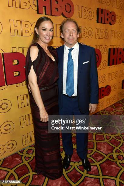 Elizabeth Marvel and Bill Camp attend HBO's Post Emmy Awards Reception at The Plaza at the Pacific Design Center on September 17, 2017 in Los...