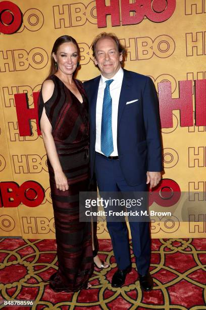 Elizabeth Marvel and Bill Camp attend HBO's Post Emmy Awards Reception at The Plaza at the Pacific Design Center on September 17, 2017 in Los...