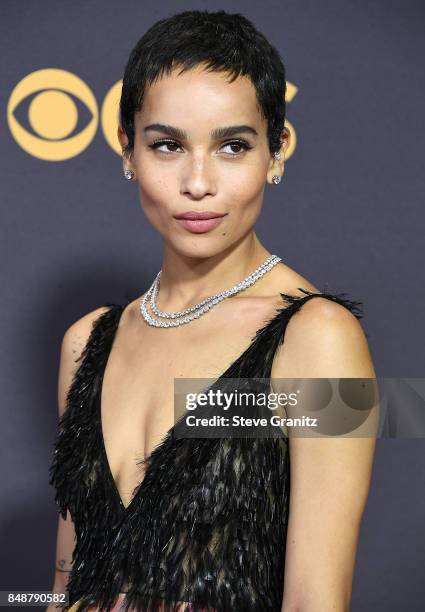 Zoe Kravitz arrives at the 69th Annual Primetime Emmy Awards at Microsoft Theater on September 17, 2017 in Los Angeles, California.