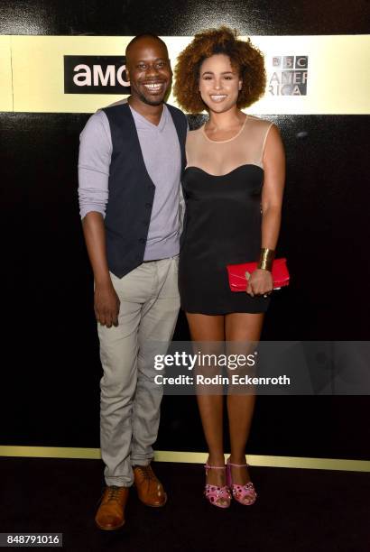 Actor Malcolm Barrett and guest attend AMC Networks 69th Primetime Emmy Awards after-party celebration at BOA Steakhouse on September 17, 2017 in...